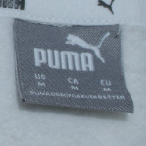 Puma Womens Grey Medium Pullover Hoodie with Logo and Pockets