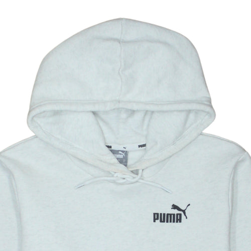 Puma Womens Grey Medium Pullover Hoodie with Logo and Pockets