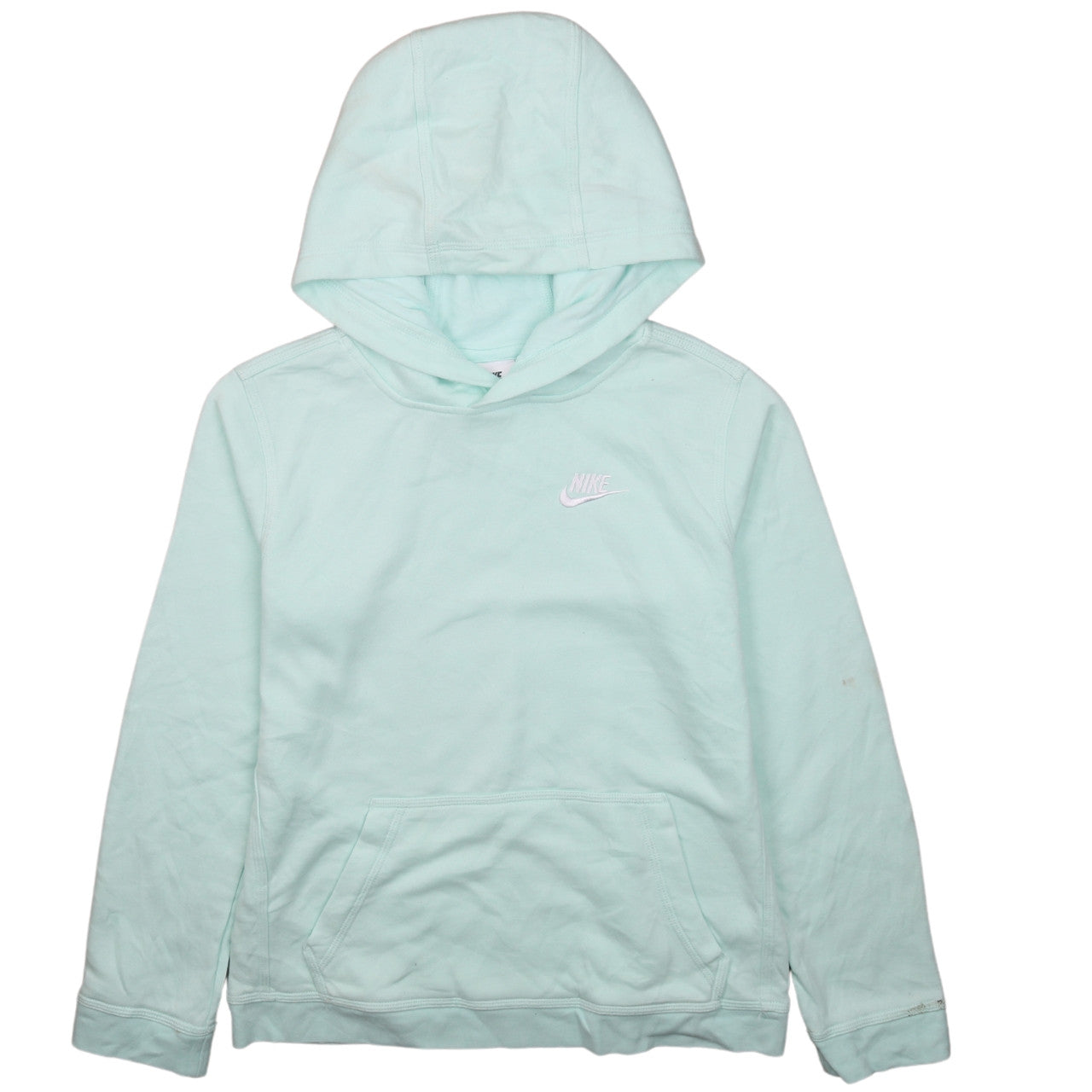 Nike Womens Mint Green Pullover Hoodie L Logo Pocket Sweatshirt