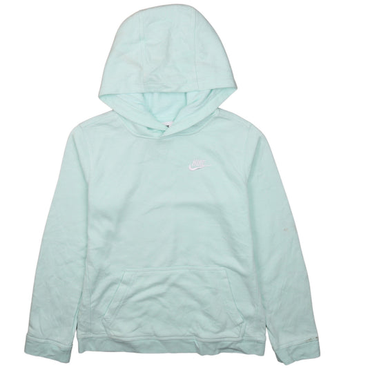 Nike Womens Mint Green Pullover Hoodie L Logo Pocket Sweatshirt