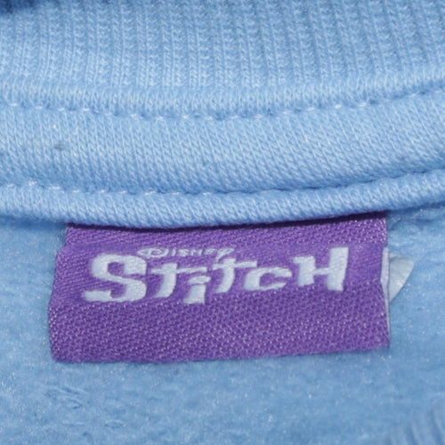 Disney Stitch Women's Blue Pullover Sweatshirt M Ohana Graphic