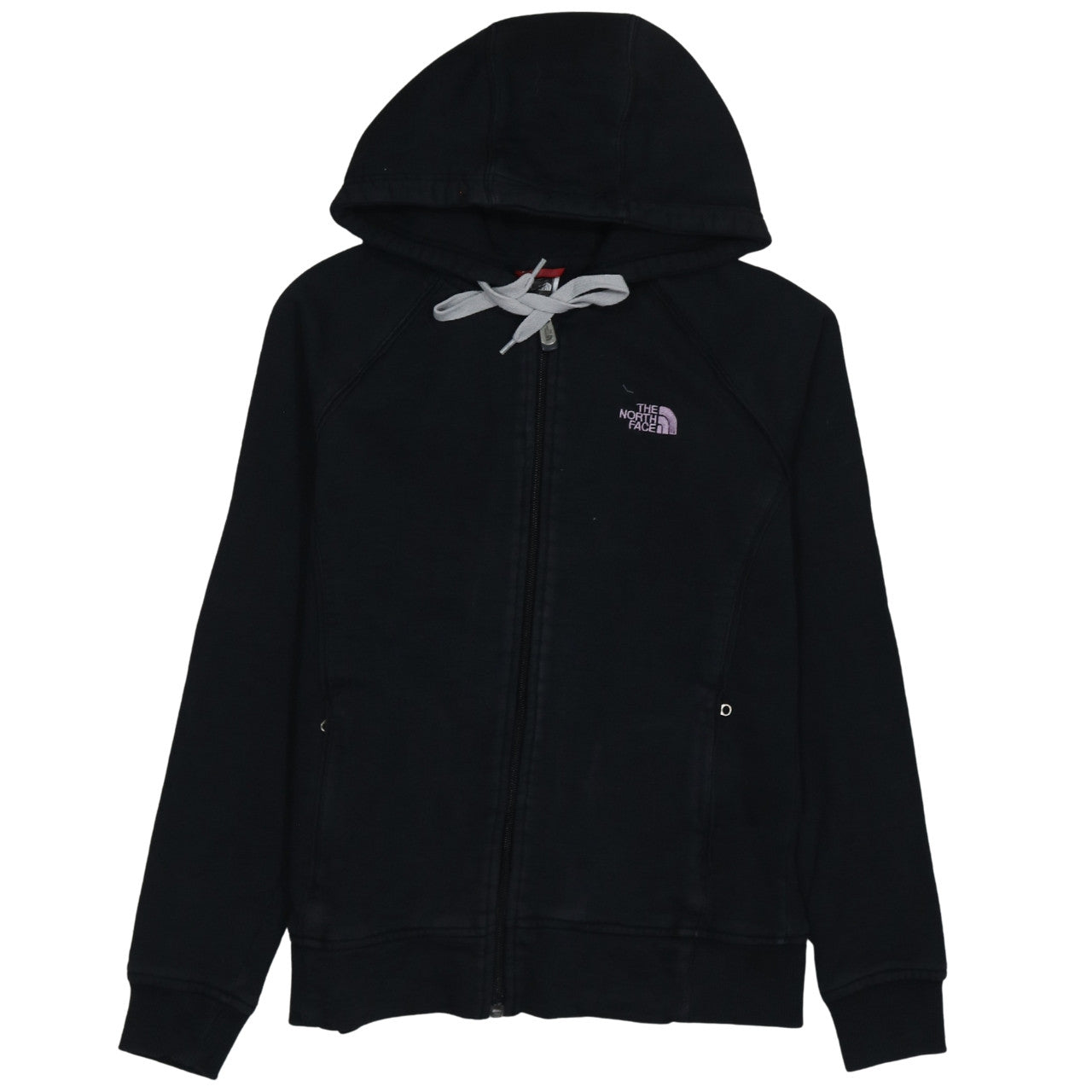 The North Face Womens Black Full Zip Hoodie Medium 100% Cotton