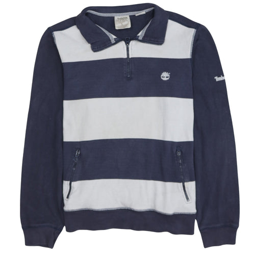 Timberland Men's Blue XL Striped Long Sleeve Polo Top