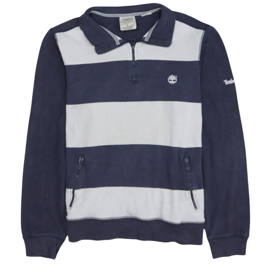 Timberland Men's Blue XL Striped Long Sleeve Polo Top