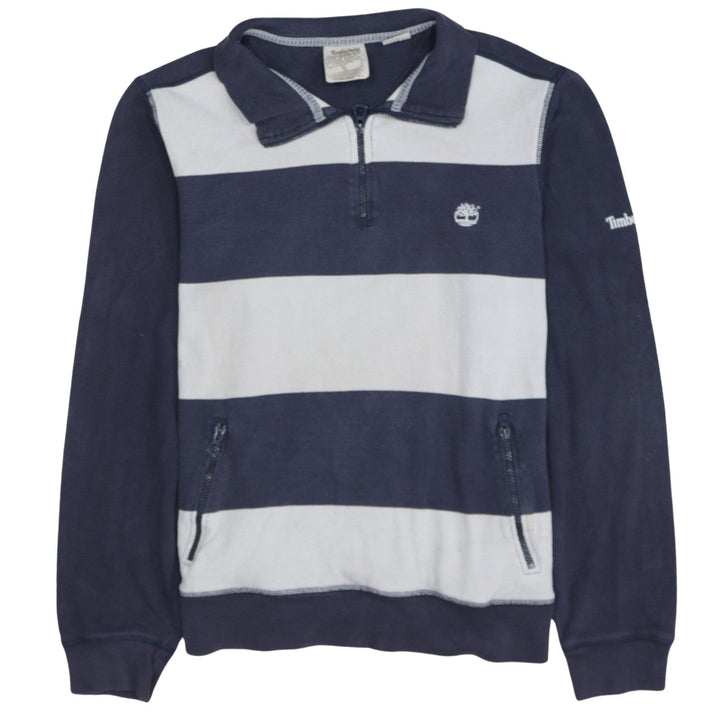 Timberland Men's Blue XL Striped Long Sleeve Polo Top
