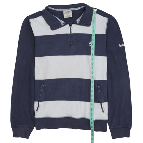 Timberland Men's Blue XL Striped Long Sleeve Polo Top