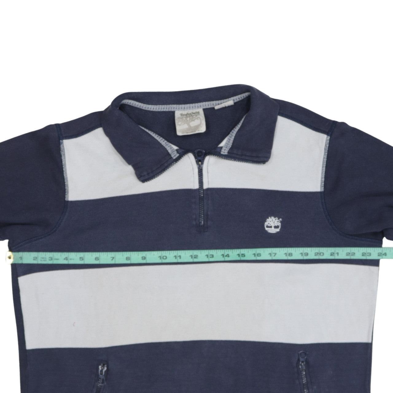 Timberland Men's Blue XL Striped Long Sleeve Polo Top