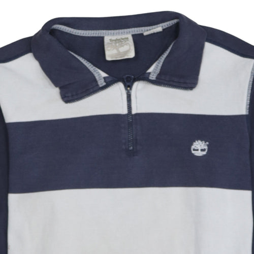 Timberland Men's Blue XL Striped Long Sleeve Polo Top