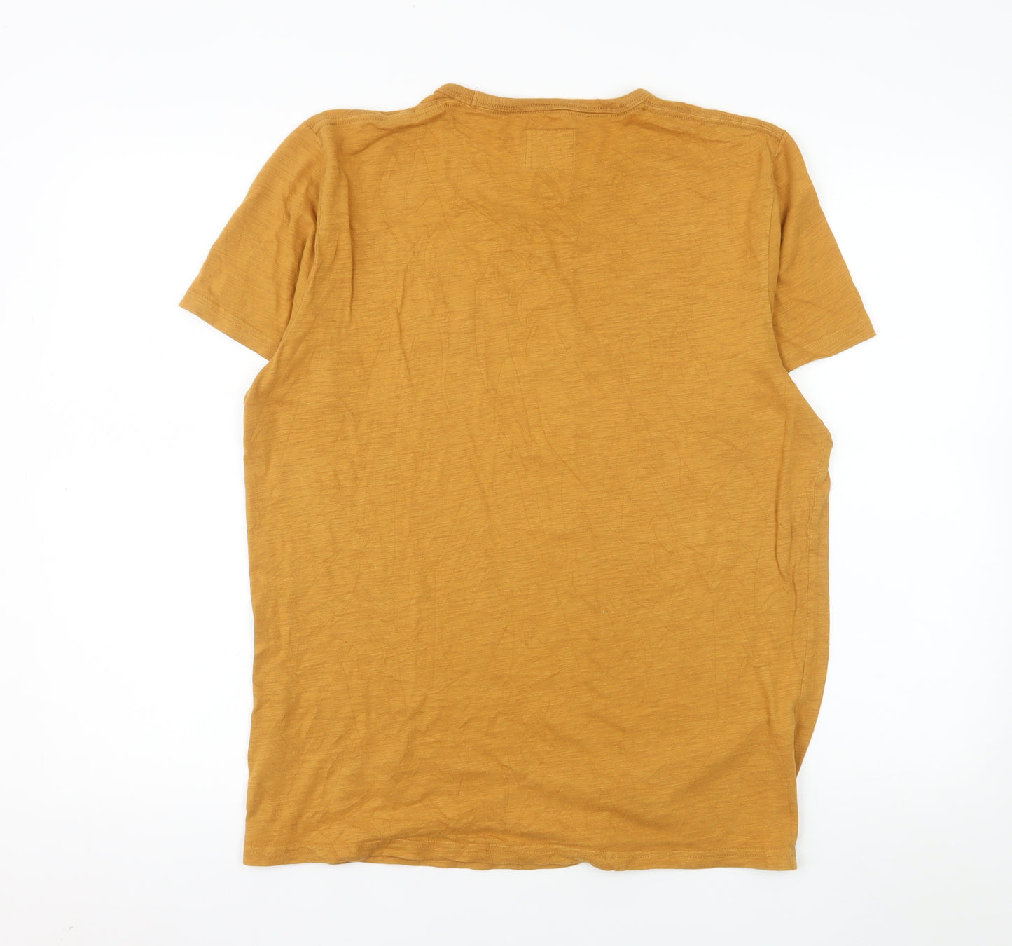 Abercrombie & Fitch Men's Yellow Graphic T-Shirt Size L Cotton Crew Neck