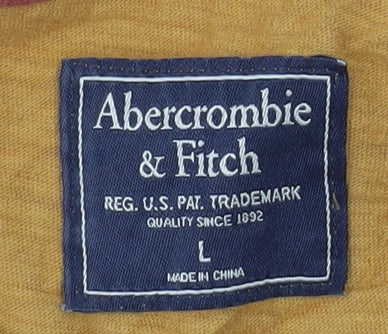 Abercrombie & Fitch Men's Yellow Graphic T-Shirt Size L Cotton Crew Neck