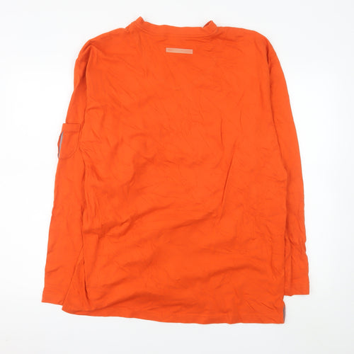 Fila Men's Orange XL Long Sleeve V-Neck Casual Cotton Top