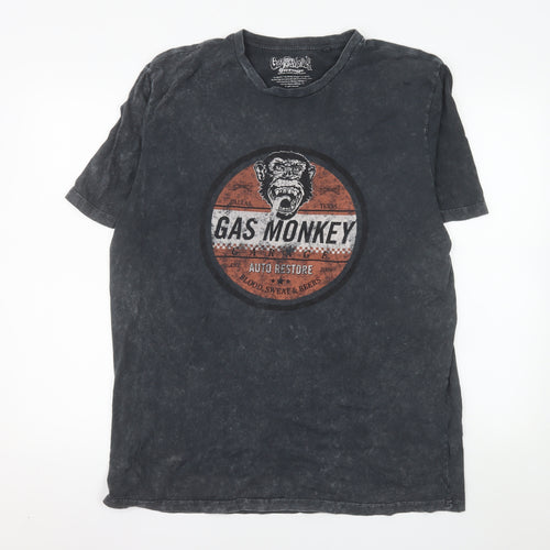 Next Men's Black Gas Monkey Graphic Short Sleeve T-Shirt XL