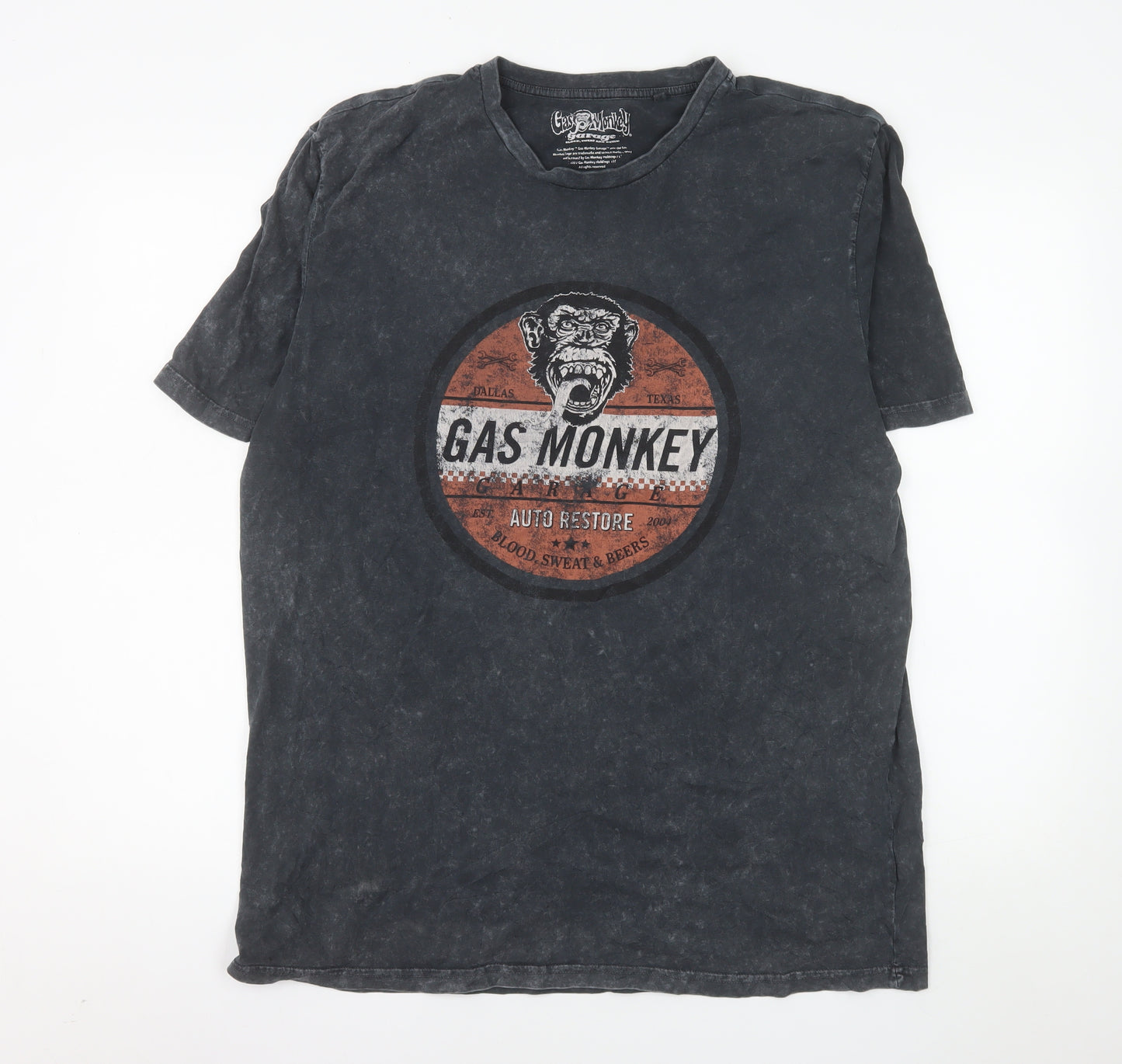 Next Men's Black Gas Monkey Graphic Short Sleeve T-Shirt XL
