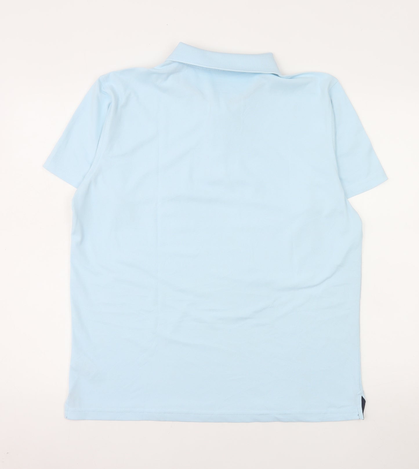 TSLA Men's Blue Short Sleeve Polyester Polo Shirt Size M