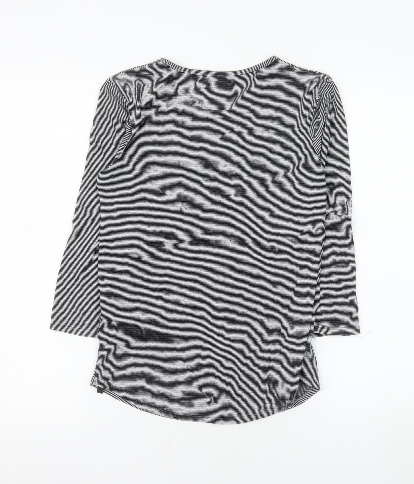 Superdry Women’s Grey Striped Long Sleeve Crew Neck T-Shirt XS