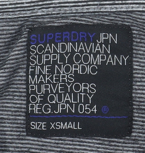 Superdry Women’s Grey Striped Long Sleeve Crew Neck T-Shirt XS