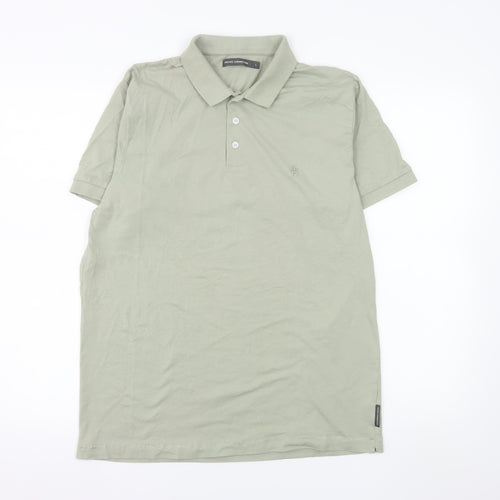 French Connection Men's Green Cotton Polo Shirt Size L