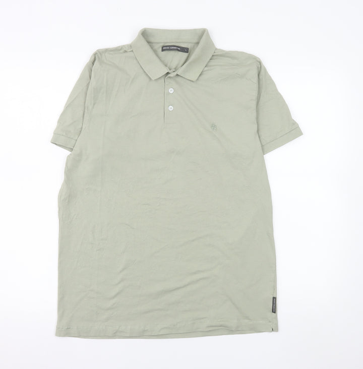 French Connection Men's Green Cotton Polo Shirt Size L