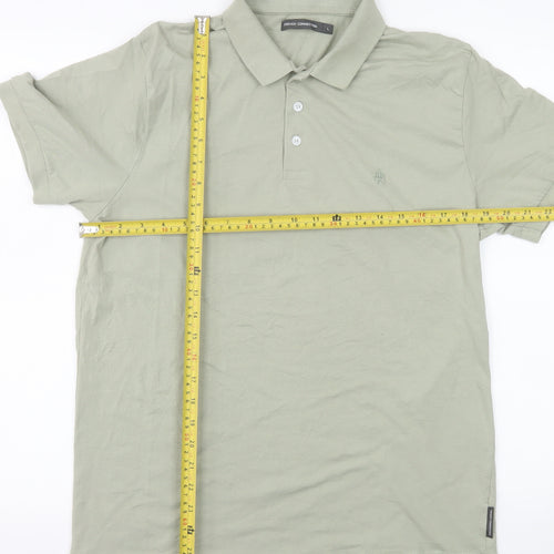 French Connection Men's Green Cotton Polo Shirt Size L