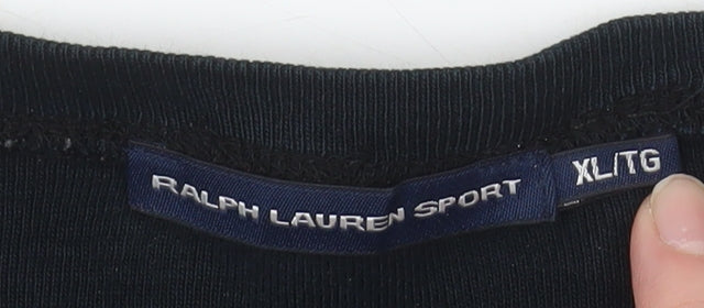 Ralph Lauren Sport Men's Black Cotton Long Sleeve Casual Top XL