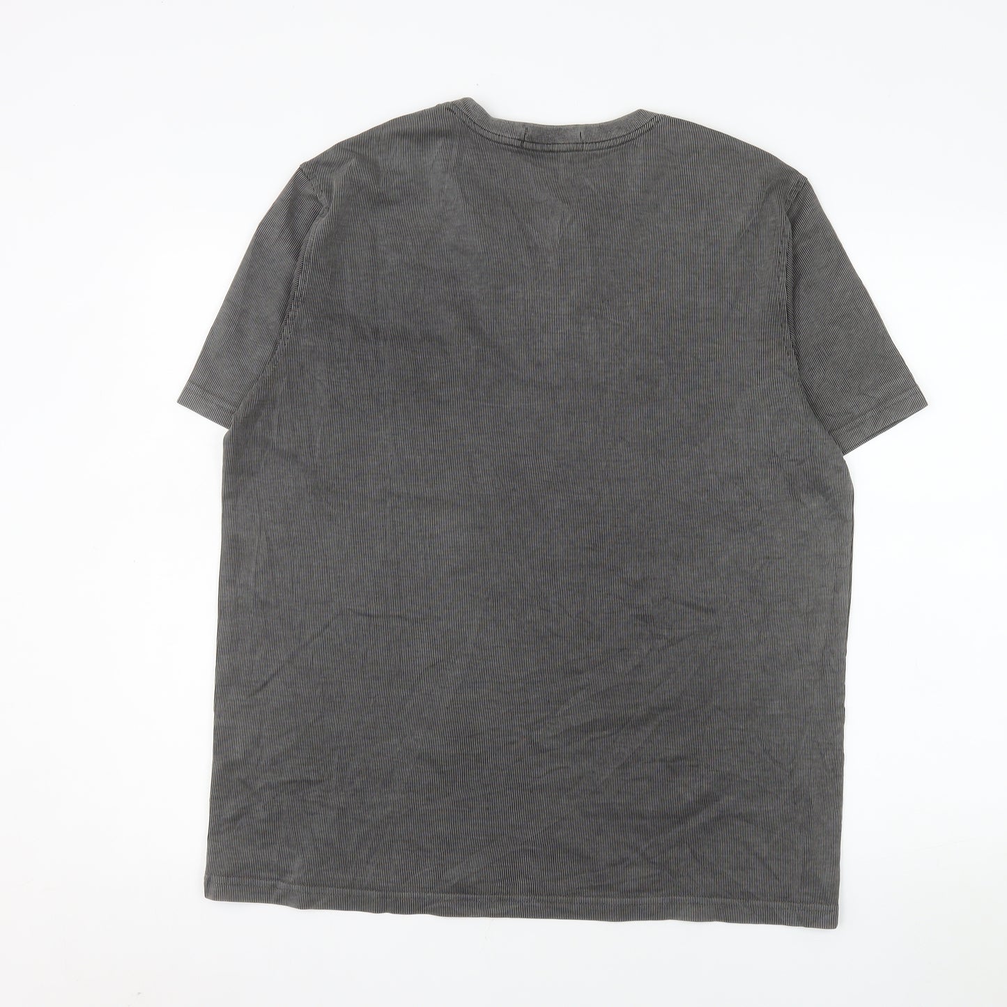Red Jack Men’s Grey Henley Short Sleeve Classic Cotton Shirt L