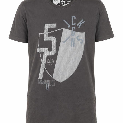 Jack & Jones Men's Grey Graphic Print Cotton T-Shirt Size M