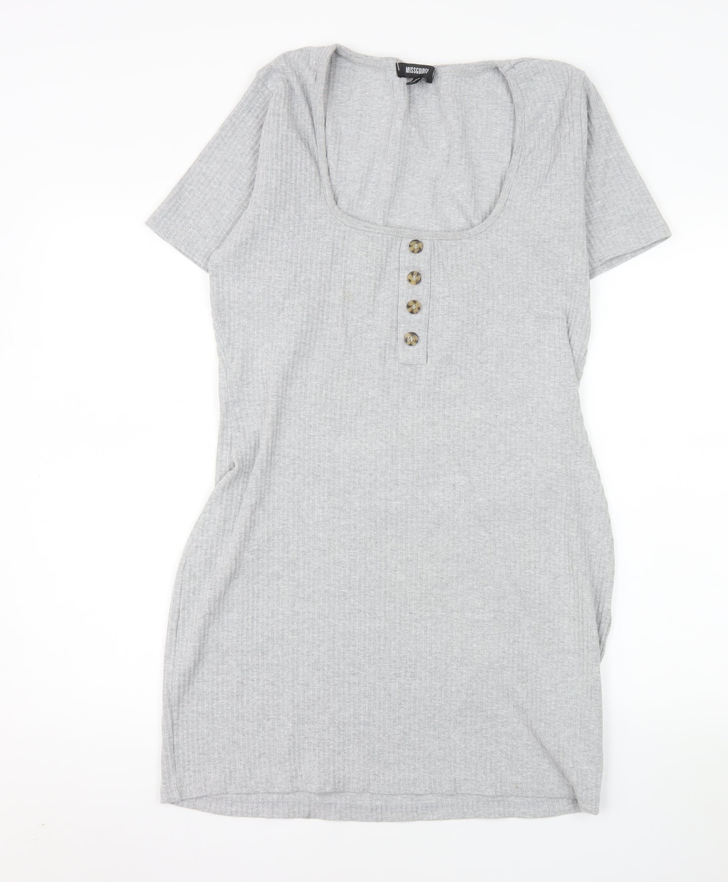 Missguided Women’s Grey Short Sleeve Bodycon Dress Size 18