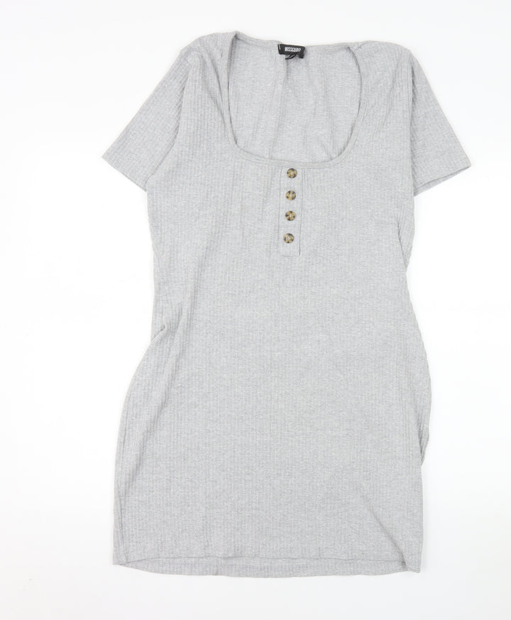 Missguided Women’s Grey Short Sleeve Bodycon Dress Size 18