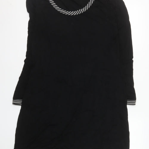 Libra Women Black Size 14 Shift Dress Long Sleeve Cotton Stretch