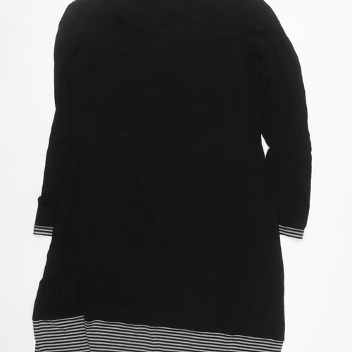 Libra Women Black Size 14 Shift Dress Long Sleeve Cotton Stretch
