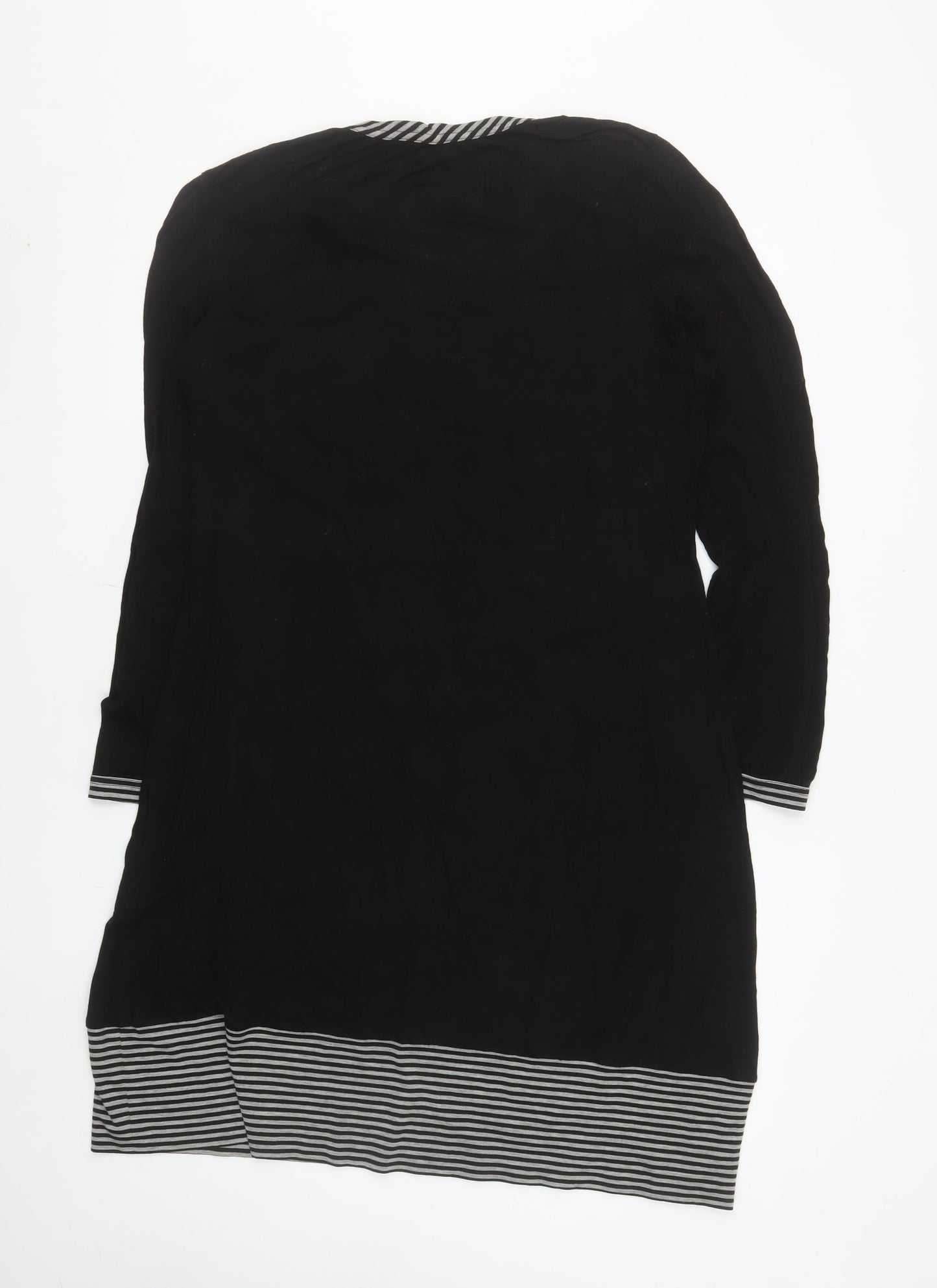 Libra Women Black Size 14 Shift Dress Long Sleeve Cotton Stretch