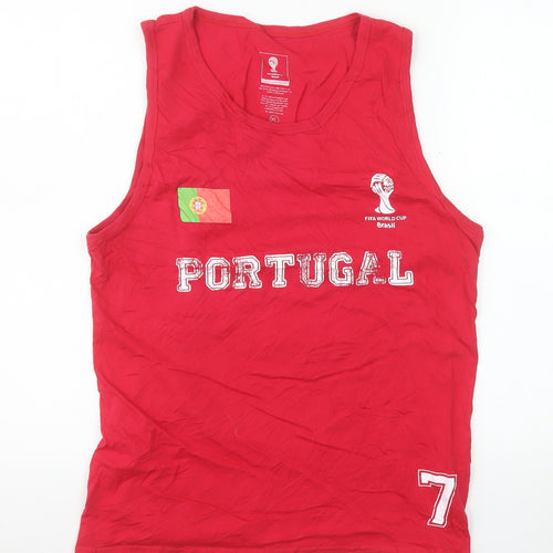 The Great Branding Company Men's Red Portugal XL Sleeveless World Cup Top