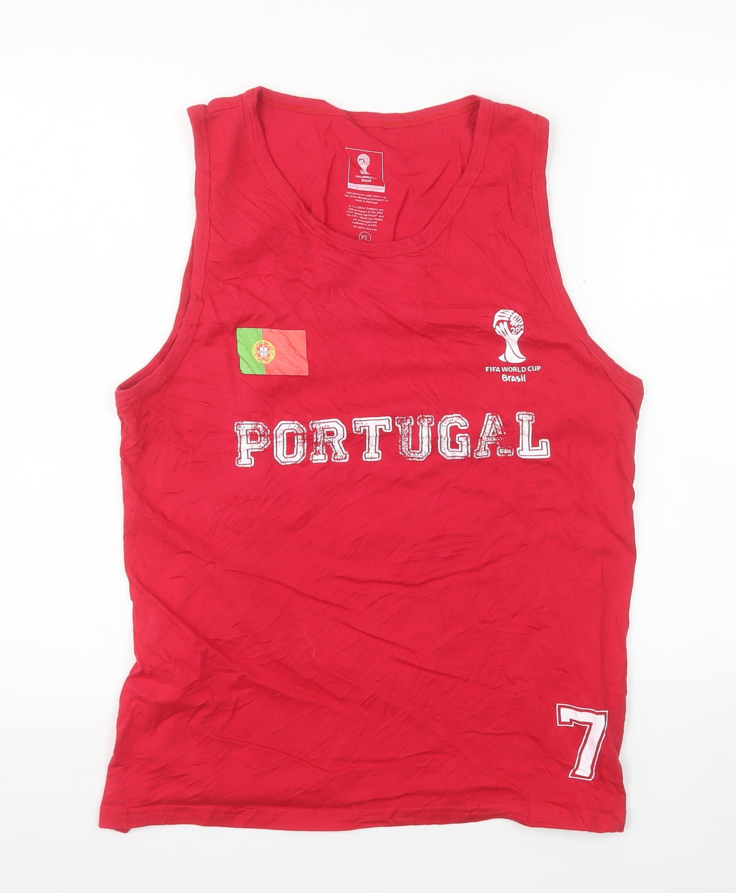 The Great Branding Company Men's Red Portugal XL Sleeveless World Cup Top