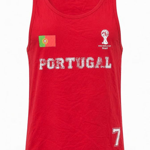 The Great Branding Company Men's Red Portugal XL Sleeveless World Cup Top