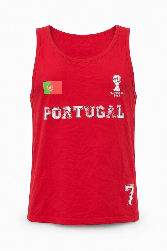 The Great Branding Company Men's Red Portugal XL Sleeveless World Cup Top
