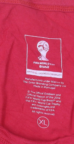The Great Branding Company Men's Red Portugal XL Sleeveless World Cup Top