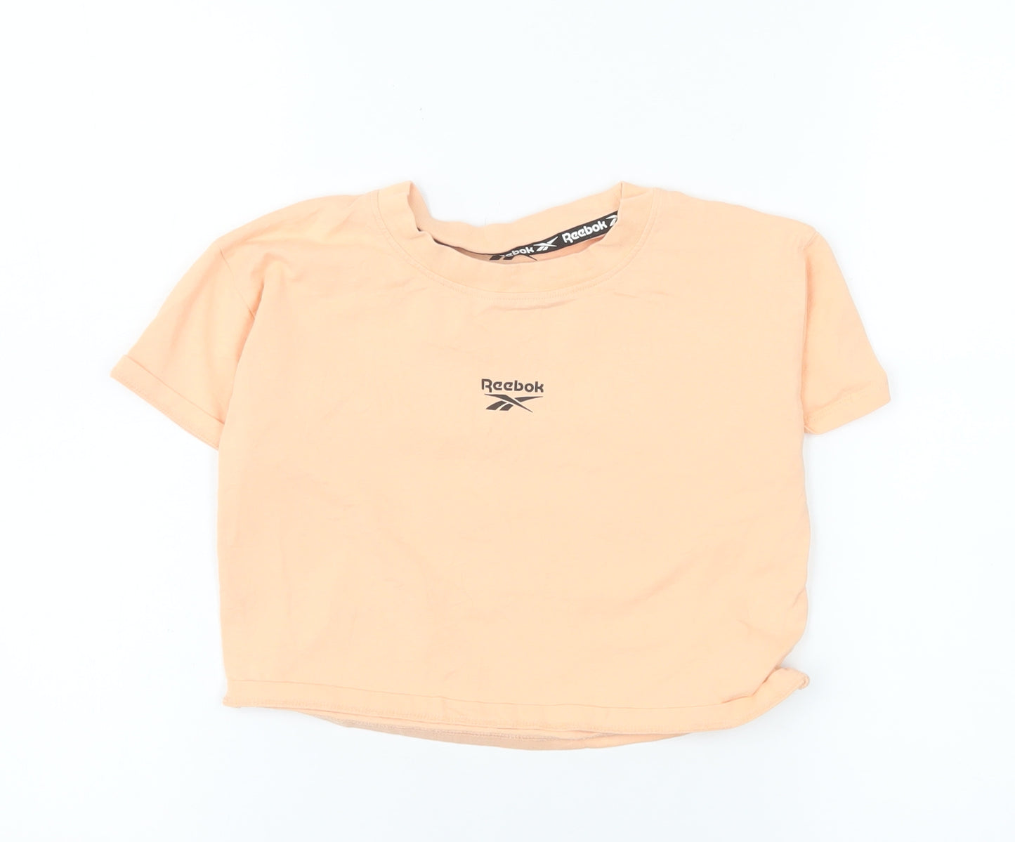 Reebok Girls Orange 8-9 Years Basic Crew Neck Cotton T-Shirt