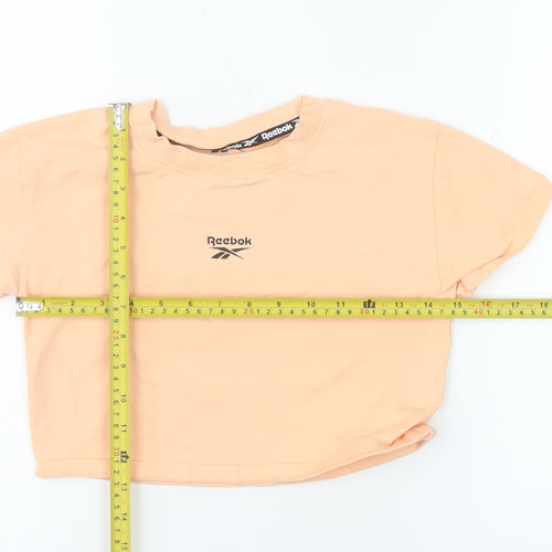 Reebok Girls Orange 8-9 Years Basic Crew Neck Cotton T-Shirt