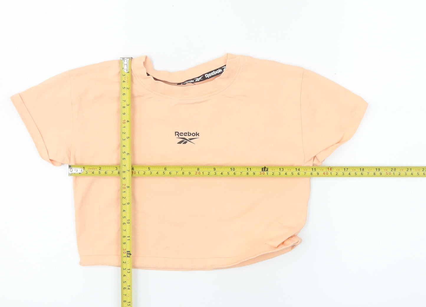 Reebok Girls Orange 8-9 Years Basic Crew Neck Cotton T-Shirt