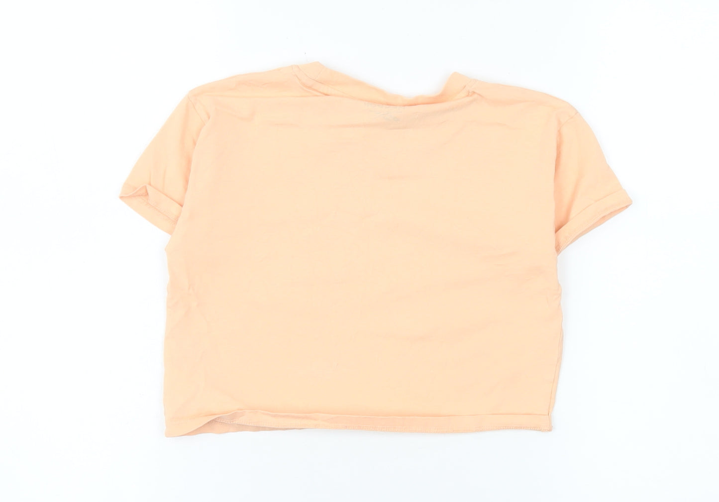 Reebok Girls Orange 8-9 Years Basic Crew Neck Cotton T-Shirt