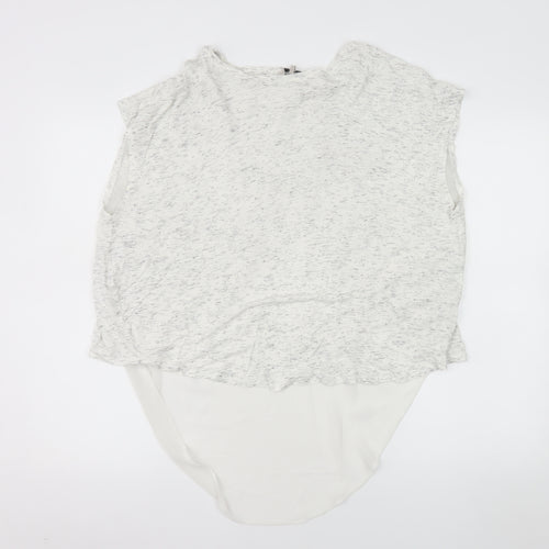 Great Plains Women White Sleeveless Tunic Blouse M