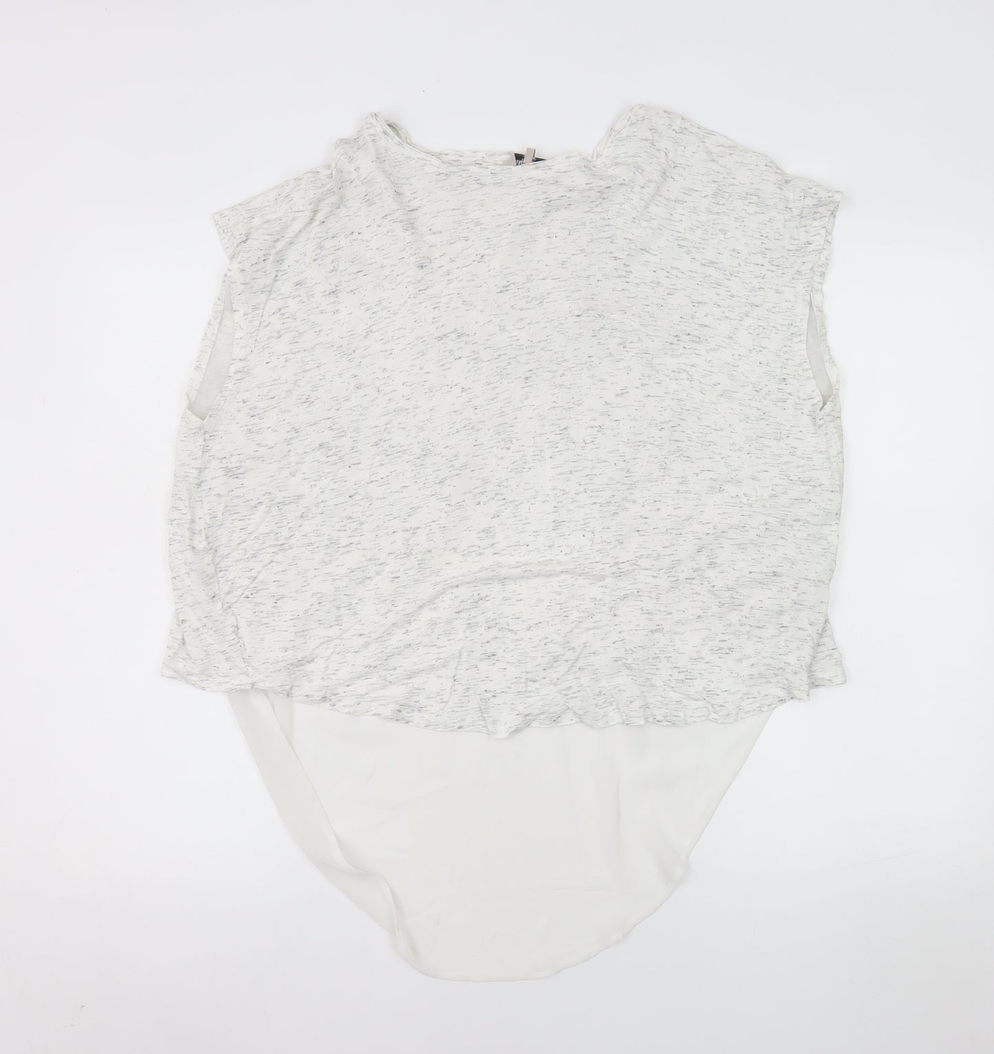 Great Plains Women White Sleeveless Tunic Blouse M