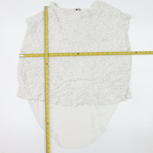 Great Plains Women White Sleeveless Tunic Blouse M