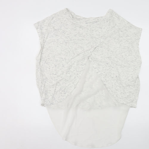 Great Plains Women White Sleeveless Tunic Blouse M