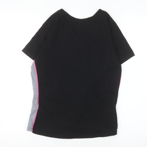 Marks and Spencer Women’s Black V-Neck Short Sleeve Stretch T-Shirt Size 14