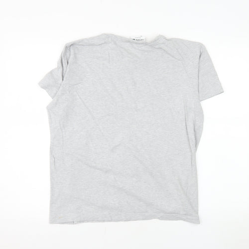 Lacoste Men's Grey Regular Fit Crew Neck Cotton T-Shirt Size M