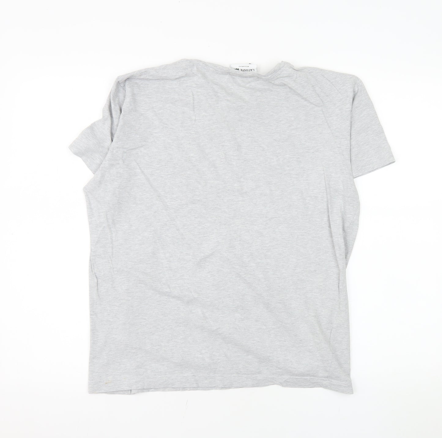 Lacoste Men's Grey Regular Fit Crew Neck Cotton T-Shirt Size M