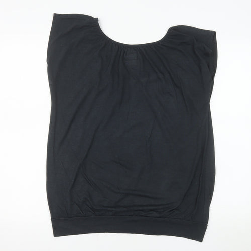 Gap Womens Black Rhinestone Scoop Neck Sleeveless T-Shirt Size M
