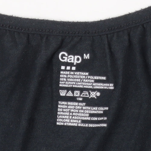 Gap Womens Black Rhinestone Scoop Neck Sleeveless T-Shirt Size M