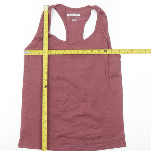 Forever 21 Womens Pink Racerback Tank Top S Slim Fit Activewear